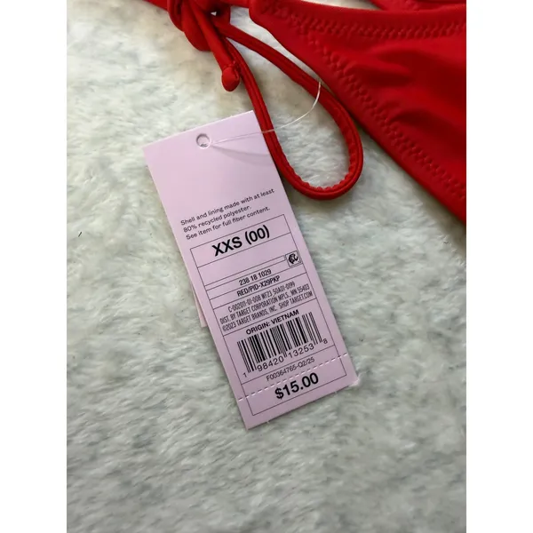Wild Fable Womens Red Low Rise Extra High Leg Cheeky Bikini Bottom XXS‎ 00 NWT - Image 4