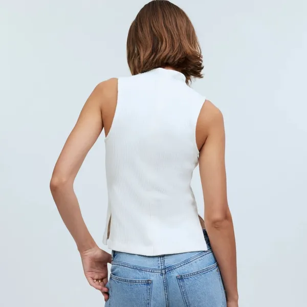 Madewell Side Slit Mockneck Tank Top Size XXS - Image 3
