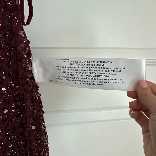 Mac Duggal Sequin V Neck Flutter Cap Sleeve Trumpet Dress Garnet‎ NWT - Image 6