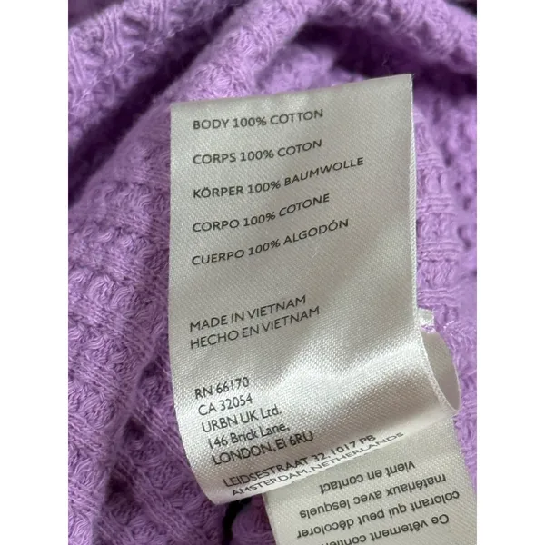 EUC We the Free Free People Thermal Waffle knit Top Purple stretch Size Small - Image 8