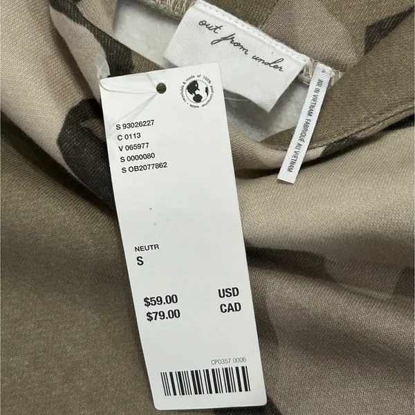 Urban Outfitters Out From Under Camo Hoodie Cropped Oversized Streetwear Y2K - Image 4