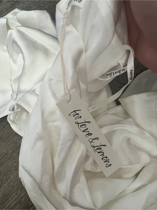 NWT For Love and Lemons Lucy White Satin Open Back Mini Dress size M - Image 13