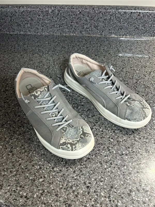 Hey Dude Gray Sneakers with Snake-Print Accents - Image 7