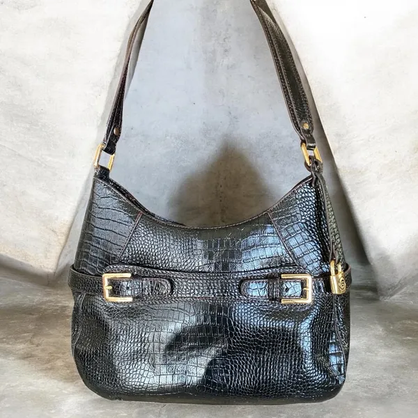 Mint Vintage Etienne Aigner Crocodile embossed leather shoulder bag - Image 10