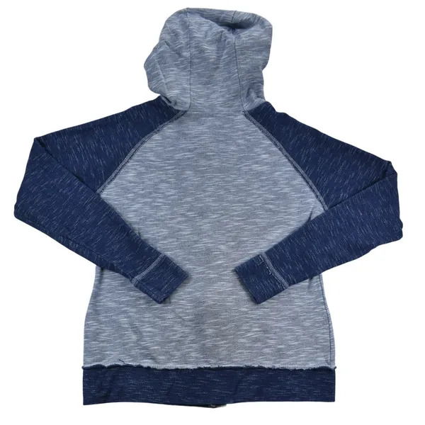 Majestic Atlanta Braves Full Zip Hoodie Blue Gray Slub Knit Baseball Womens M - Image 2
