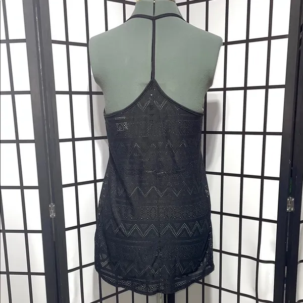 PINK Victoria's Secret Black Mesh Tribal Racerback Camisole Size XS - Image 5