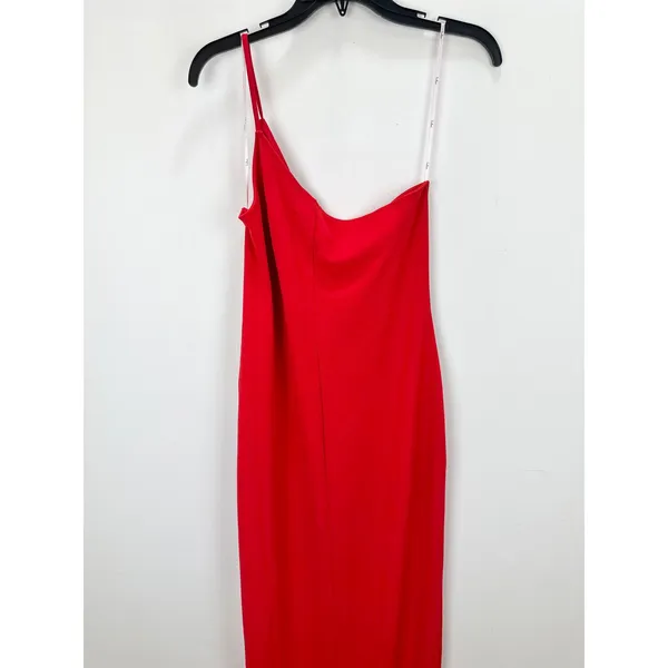Lulus Keeper of My Heart Red One-Shoulder Maxi Dress Formal Stretch XL NWT - Image 9
