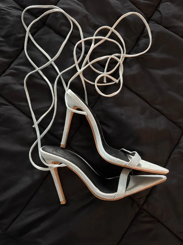 Women's Denim Pointed Toe Lace - Image 2