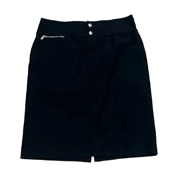 Lauren Ralph Lauren Women's Black Wool Blend A-Line Knee Length Skirt Size 8 - Image 8