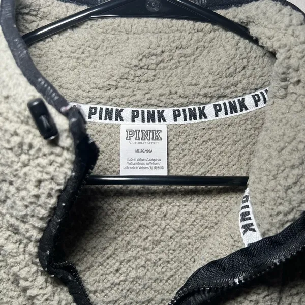 PINK Victoria's Secret Sage Green Sherpa Sweater - Image 2