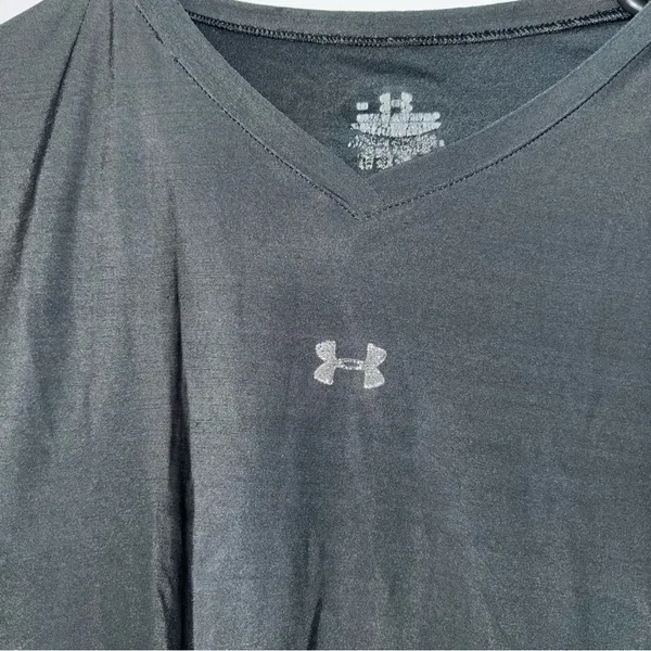 Under Armour Black V-Neck Long Sleeve Top - Image 2
