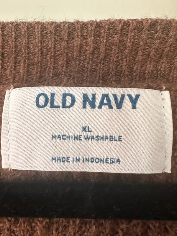 Old Navy Good V-Neck Pullover Sweater Espresso Bark Brown Size XL - Image 3