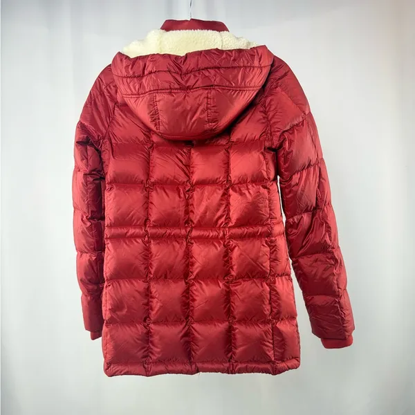 Abercrombie‎ & Fitch Hooded Down Puffer Coat in Cherry Red Size Extra Small - Image 5