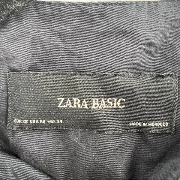 Zara Basic Pom Pom Trim Jacket XS Navy Cotton Boho Embroidered NWT - Image 6