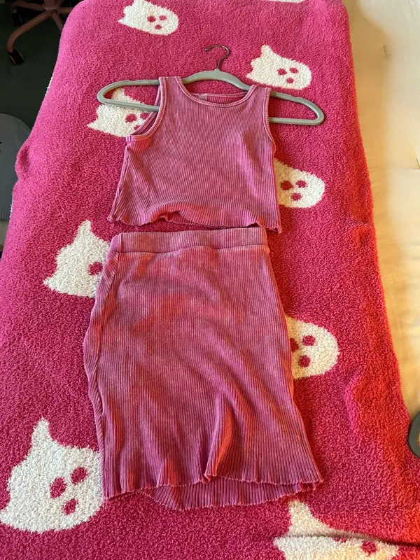 Mystique Boutique Pink corduroy two piece set #corduroy #outfit - Image 2