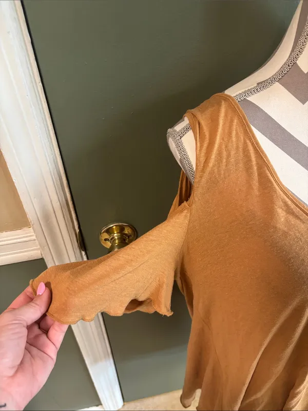 Free People Camel Cold-Shoulder V-Neck Tank - Image 2