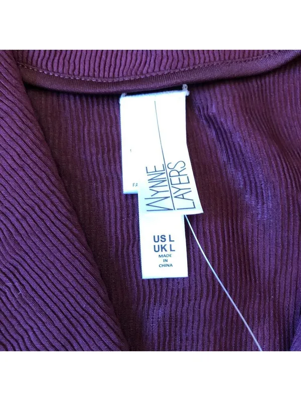 Wynne Layers NWOT Women's Deep Purple Knit Cardigan - Size L - Image 2
