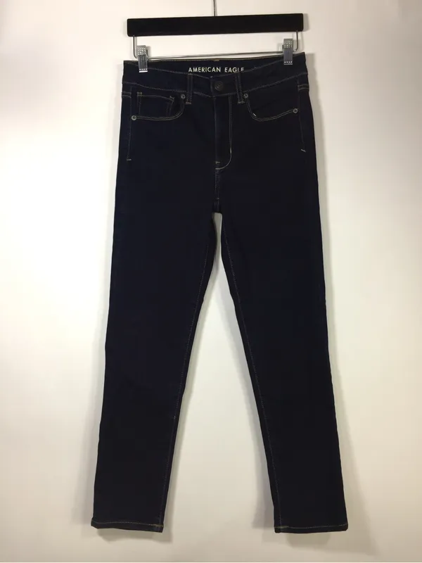 American Eagle Hi-Rise Skinny Dark Wash Super Stretch Size 4 x-short - Image 3
