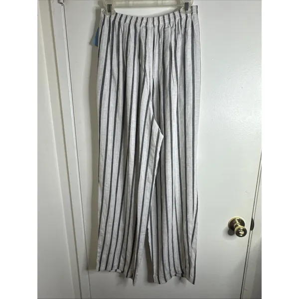Vintage Cristina’s Women’s Sz L Striped Pants- Coastal Fisherman Flax Blend NWT - Image 5