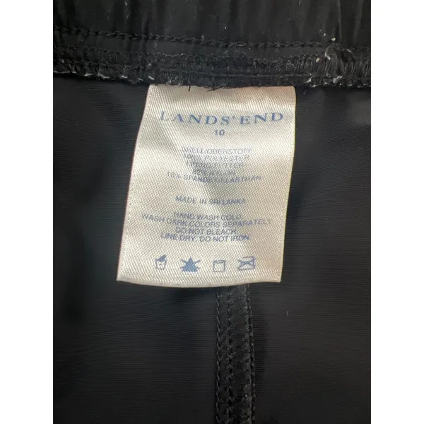 Lands End Black Swim Skort Size 10 Built-in Brief Active Water Skirt Pocket - Image 3