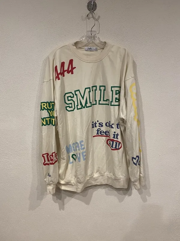 The Mayfair Group Affirmations Sweatshirt Womens L/XL Cream Manifest Graphic - Image 2
