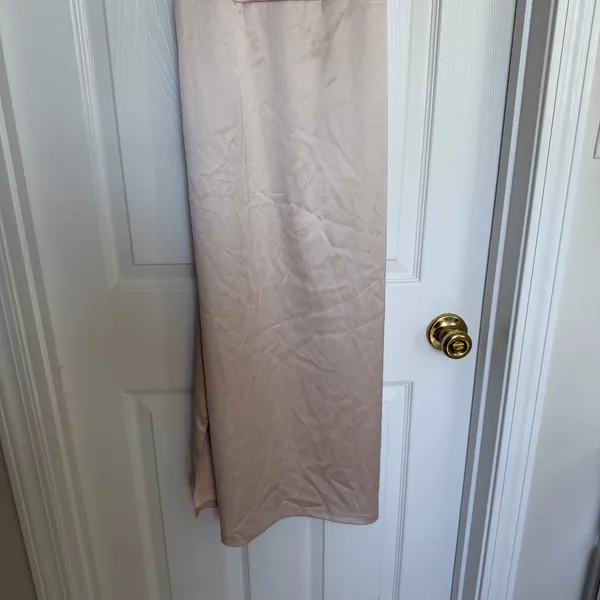 Lulus Kaisley Cream Satin Backless Midi Dress Size Medium - Image 5