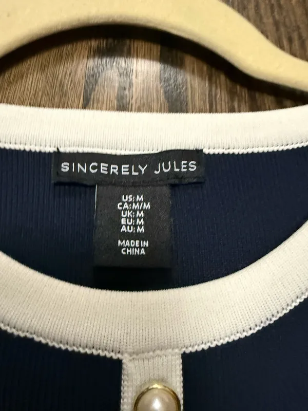 Sincerely Jules Navy and White Mini Dress - Image 2