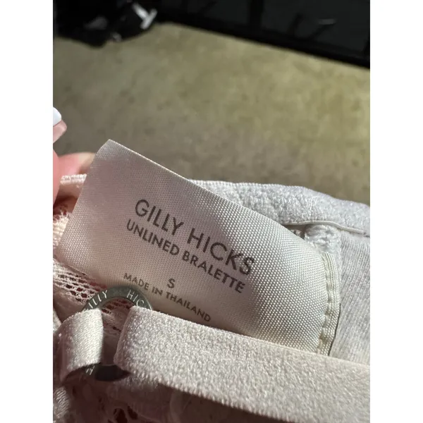 Gilly Hicks Women Cream Floral Lace Unlined Bralette Triangle Bra‎ Small - Image 3