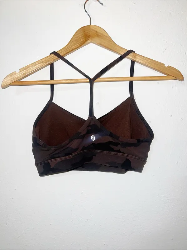 Lululemon Women's Camouflage Y Back Sports Bra - Black & Brown - Image 4