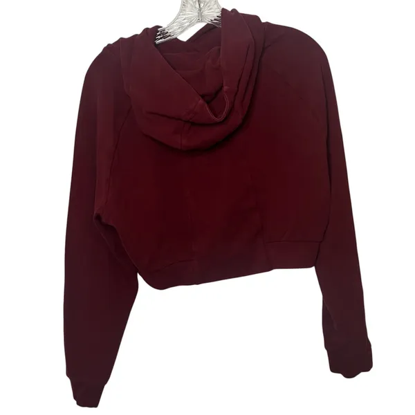 Alphalete Cropped Hoodie Burgundy Maroon Athleisure Gym Sweatshirt‎ Sz Medium - Image 5