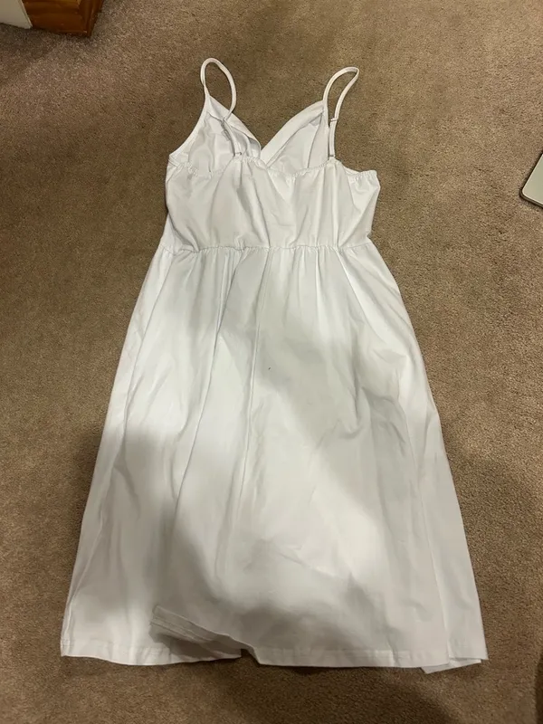 White Spaghetti Strap V - Image 4