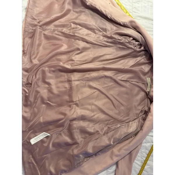 Zara Basic Coat Peacoat Wool Blend Pink Blush Faux Fur Women's XL Wicked - Image 8