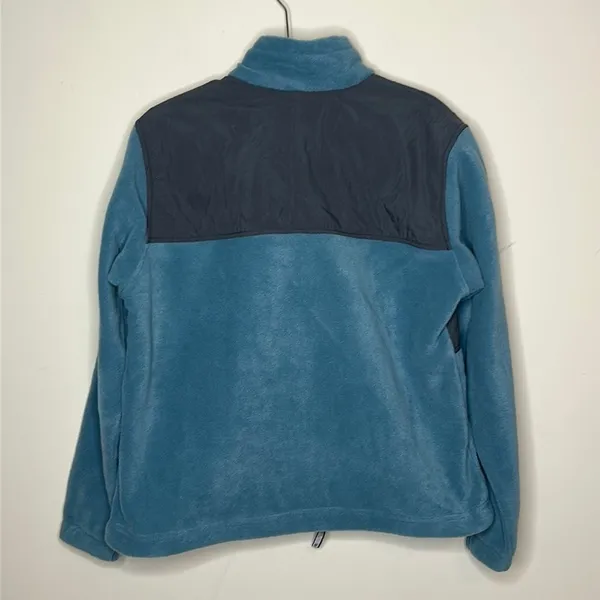 Columbia Fleece Sweater Jacket Coat Full Zip Blue Pockets Womens Size Large - Image 2