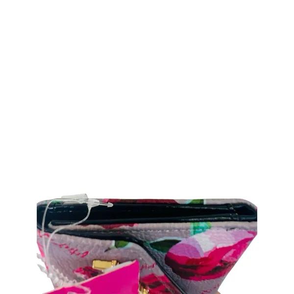 Betsey Johnson‎ Greige XOLANA Flap Wallet Tri-Fold Card Pink Multi Color NWT - Image 9