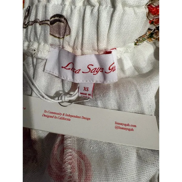 Lisa Says Gah Caviar Dreams Print Andre Midi Skirt Women’s XS White - Image 3