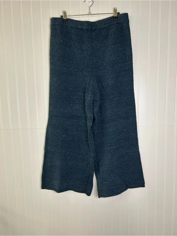 Free People Beach Hailee Sweater High Rise Wide Leg Pants Size Large Blue - Image 3