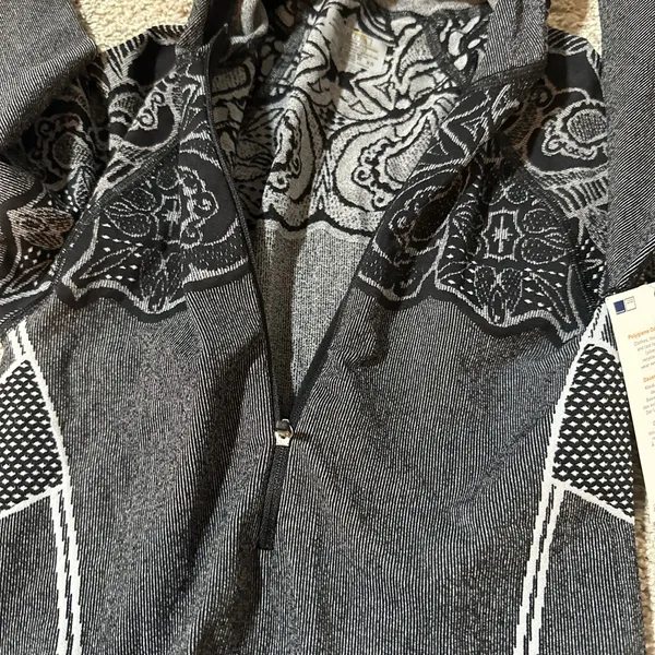 ATHLETA Dark Gray and black Hoodie with Decorative Yoke - Image 7