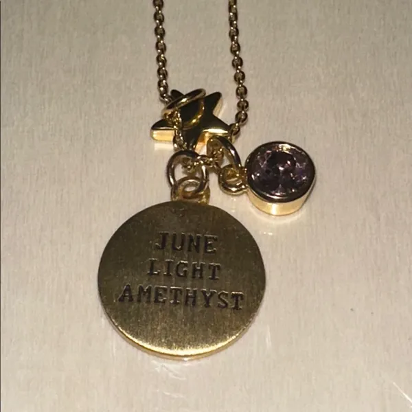 Gold Amethyst Pendant Necklace - Image 2