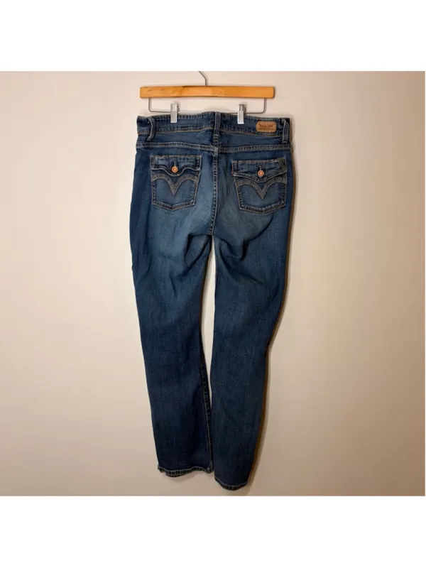Levis 529 Womens 32” 14M Curvy Bootcut Denim Jeans Medium Wash Mid Rise Stretch - Image 2