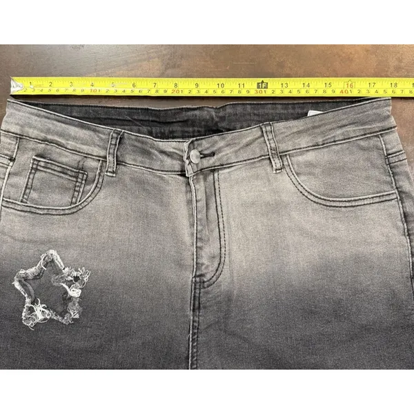 Faded Black Jeans Stars Ombre style Stars festival Party Statement Celestial fun - Image 5