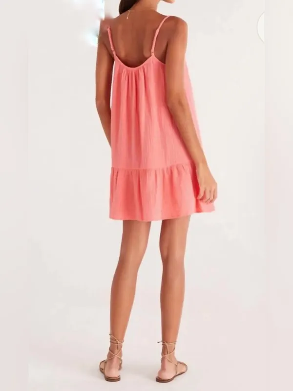 Z Supply Amalia Gauze Mini dress in Papaya size Small NWOT‎ - Image 3