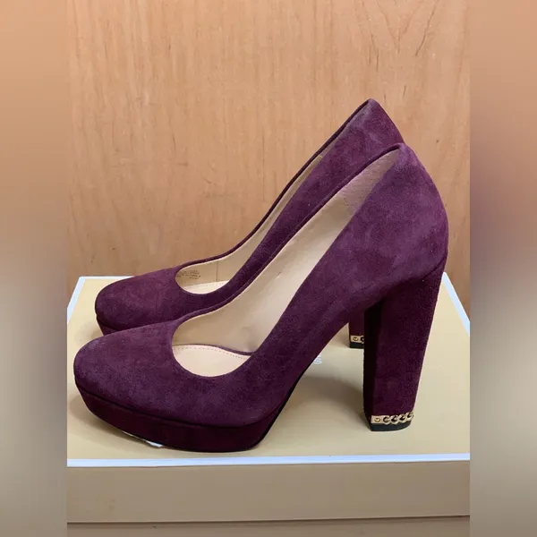 Michael Kors Elegant Plum Suede Platform Heels. Size-6M - Image 3