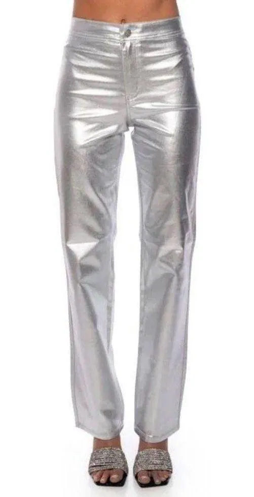 Akira Metallic Silver Pants - Image 3