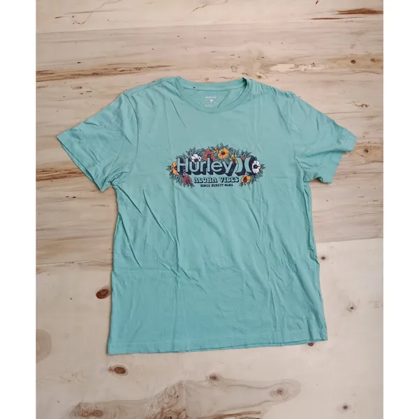 Women's Hurley Aloha Vibes Graphic T-Shirt - Size Large (L) Mint Green - Floral - Image 2