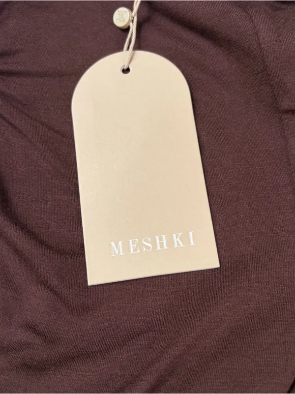 NWT MESHKI Eleanor Ruched Cut Out High Rise Brown Pants Women's Size XS - Image 9