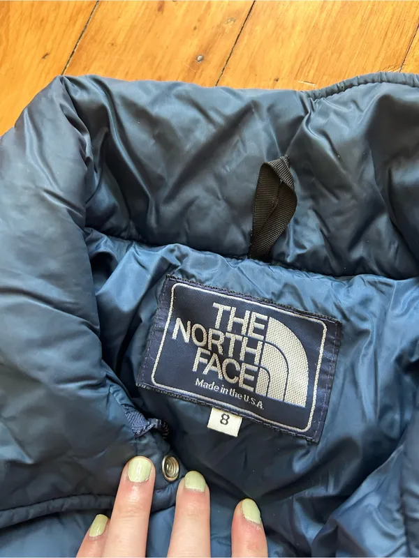 The North Face Puffer Ski Jacket vintage goose down xs blue - Image 6