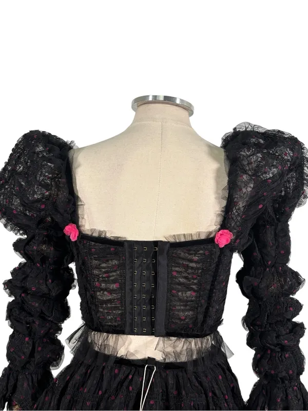NEW For Love and Lemons romantic gothic coquette corset top mini skirt Set - Image 8