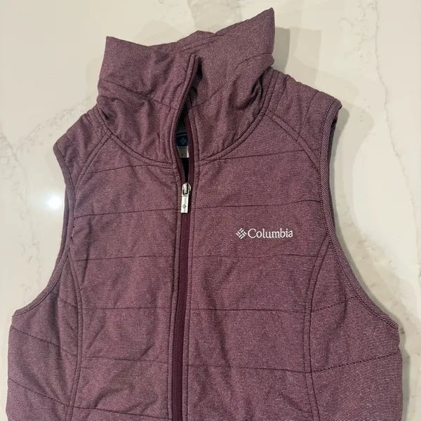Columbia Dandi Camp Insulated Quilted Vest Women’s Small Maroon Red Mock Neck - Image 3
