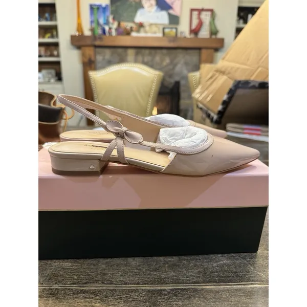 Kate Spade New York Mae bow‎ slingback flats in pale vellum patent Size 5 - Image 2
