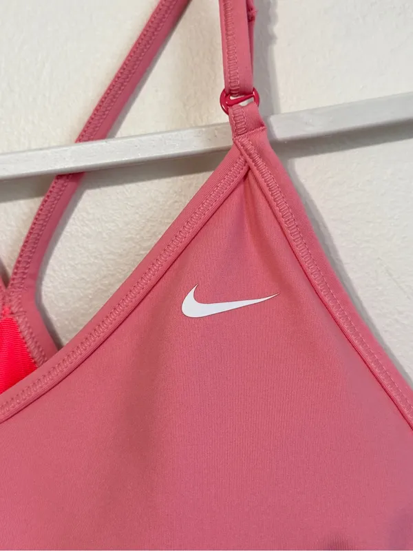 Nike Women's Dri-FIT Indy Padded V-Neck Sports Bra Size Large Pink - Image 5